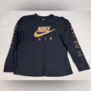 Nike The Nike Tee Air Futura Reflective Long Sleeve T-Shirt Black Gold Men’s L